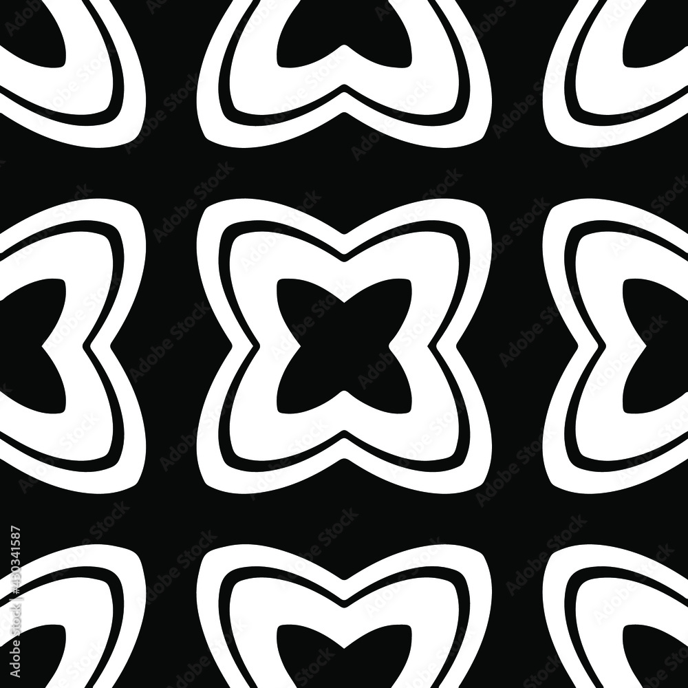 Geometric vector pattern with triangular elements. Seamless abstract ornament for wallpapers and backgrounds. Black and white colors. Geometric vector pattern with triangular elements. Seamless abstract ornament for wallpapers and backgrounds. Black and white colors.