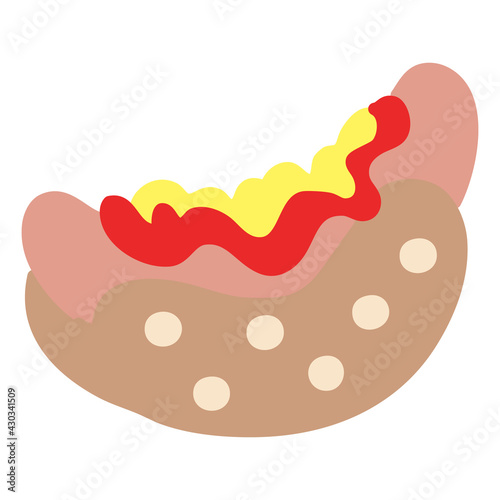 hotdog with ketchup and mustard
