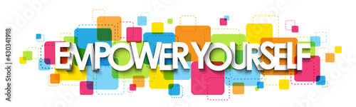 EMPOWER YOURSELF colorful vector typography banner isolated on white background