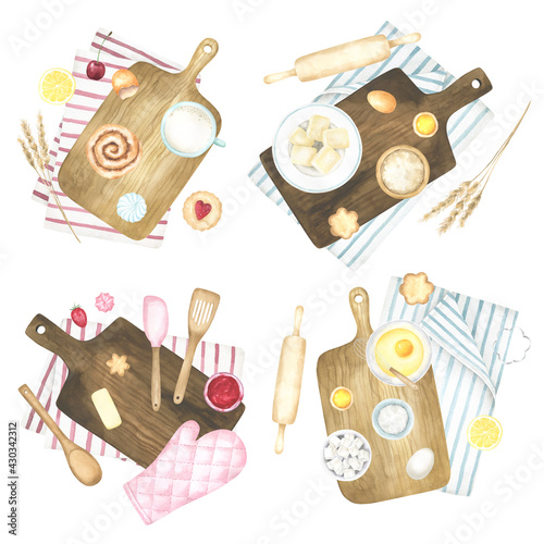 Baking Watercolor Compositions Set