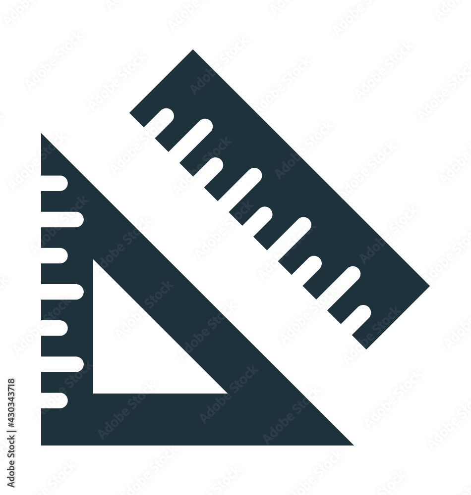 Ruler and Degree Vector Icon