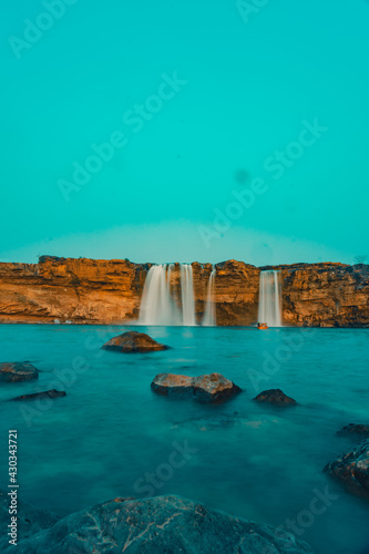 Breathtaking landscape of the Chitrakote Falls on the Indravati River in India photo