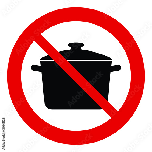no pot icon vector no  cooking food sign forbidden sign