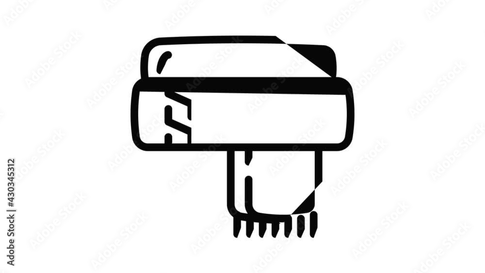 Winter scarf icon animation outline best object on white background Winter scarf icon animation outline best object on white background