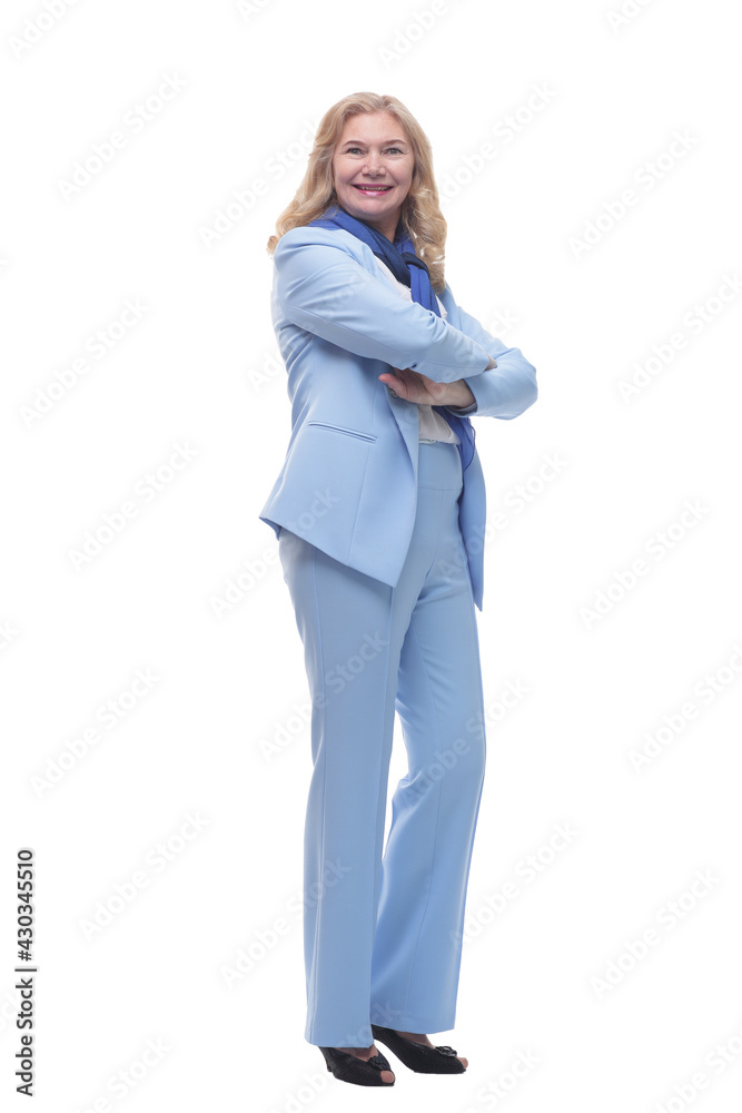 in full growth. attractive adult woman in a pantsuit looking at you. in full growth. attractive adult woman in a pantsuit looking at you.