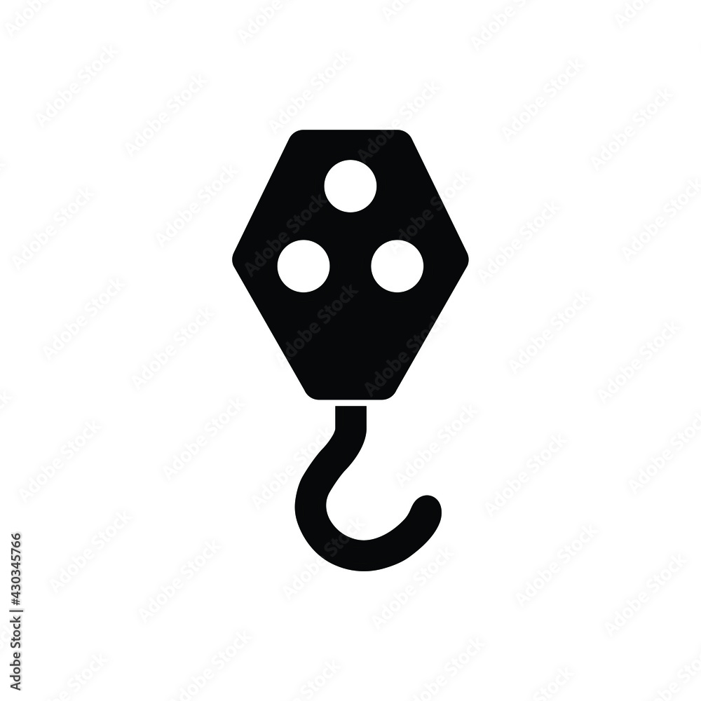 Hook icon vector. Industrial сrane hook sign Hook icon vector. Industrial сrane hook sign