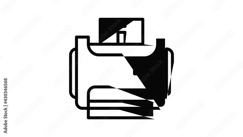 Room printer icon animation outline best object on white background Room printer icon animation outline best object on white background