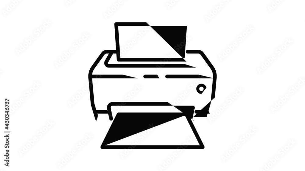 Photo printer icon animation outline best object on white background Photo printer icon animation outline best object on white background