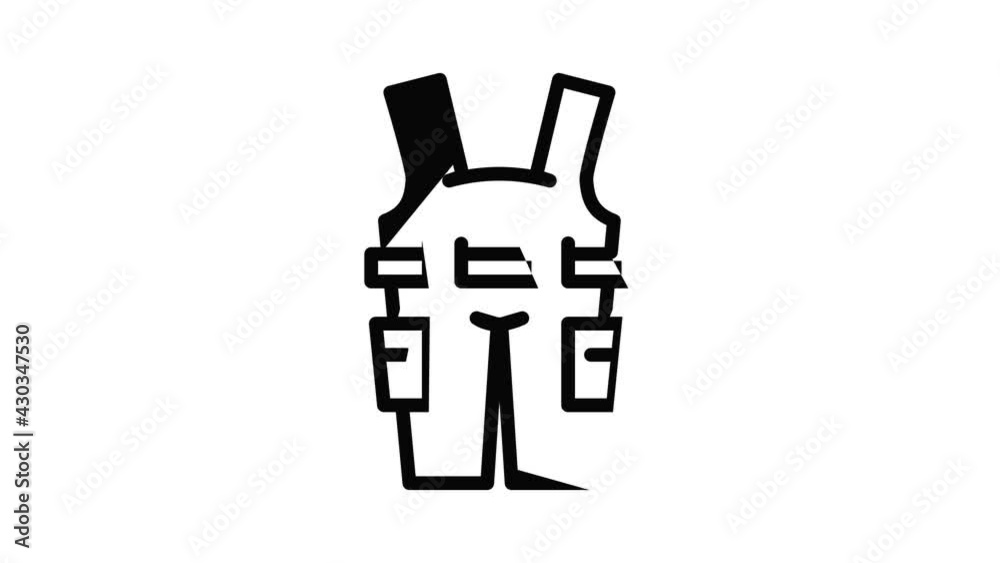 Overalls icon animation outline best object on white background Overalls icon animation outline best object on white background