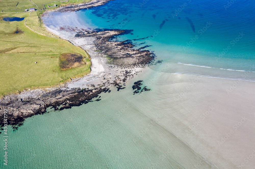 Aerial view of Portnoo in County Donegal, Ireland.