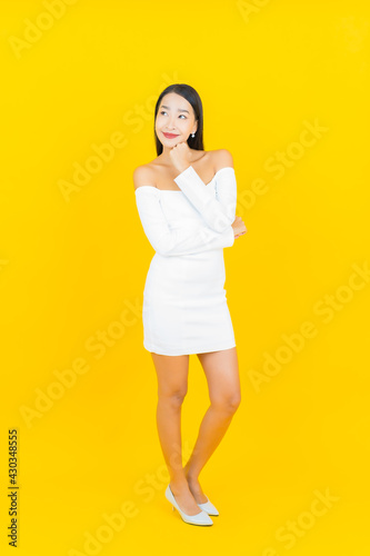 Portrait beautiful young business asian woman with smile and action