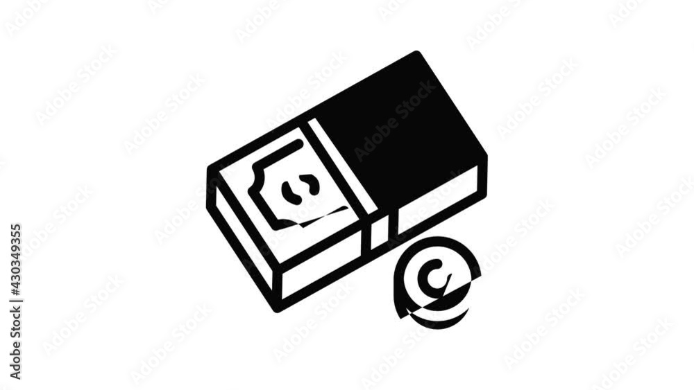 Money cash icon animation outline best object on white background Money cash icon animation outline best object on white background
