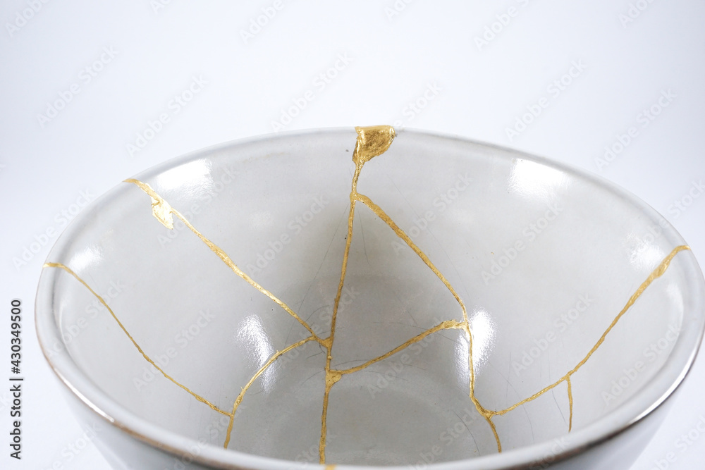 Gray japanese gold Kintsugi