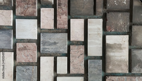 Colored brick block wall texture