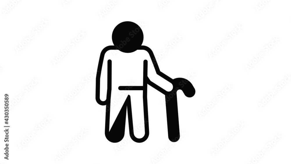 Grandfather icon animation outline best object on white background Grandfather icon animation outline best object on white background