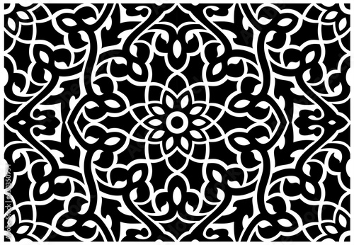 Classical floral ornament in oriental indian style