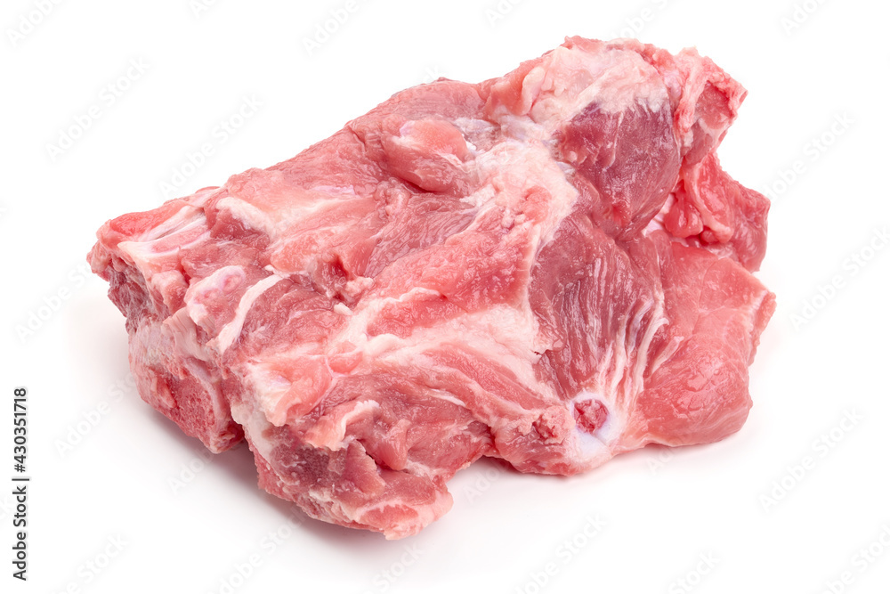 Raw pork meat, isolated on white background. High resolution image Raw pork meat, isolated on white background. High resolution image