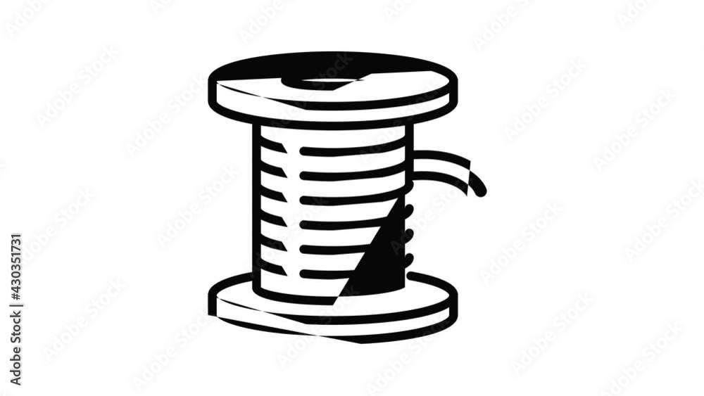 Wood coil icon animation outline best object on white background Wood coil icon animation outline best object on white background