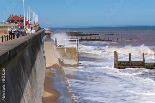 crashing waves on the beach