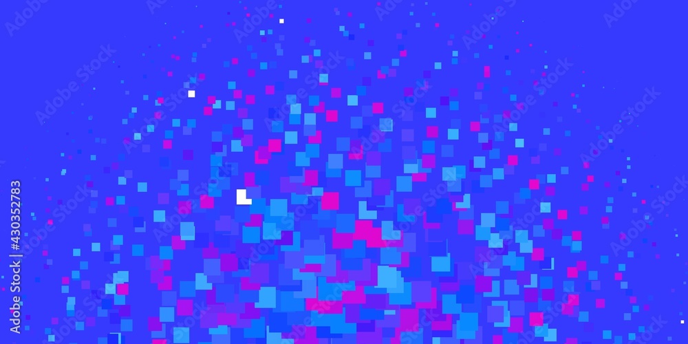 Light Pink, Blue vector backdrop with rectangles.