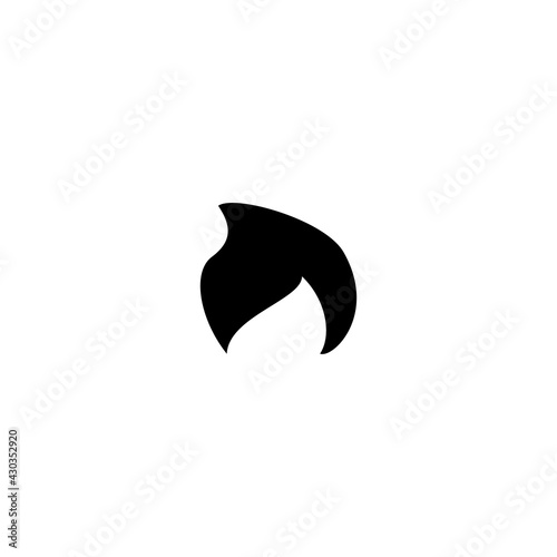 Man hair flat icon. Simple style man barber poster background symbol. Logo design element. T-shirt printing. Vector for sticker.