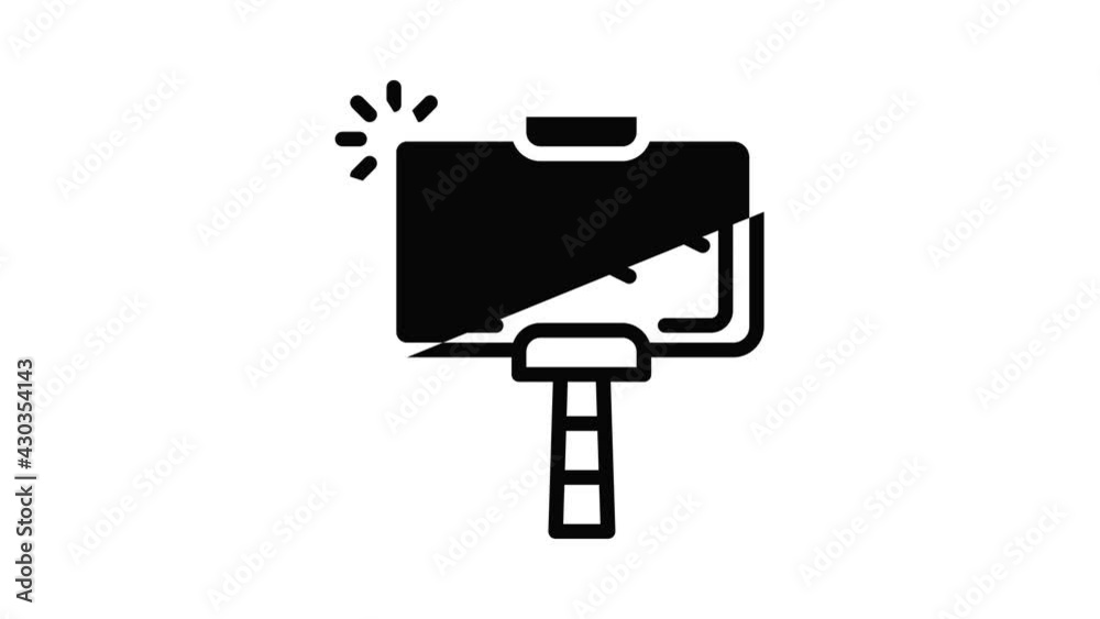 Smartphone photo landscape icon animation outline best object on white background
