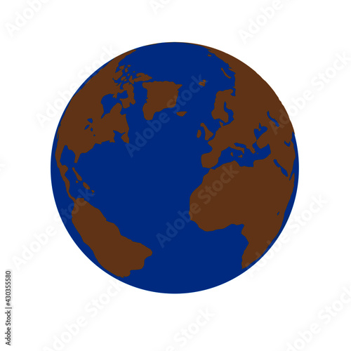 Weltkugel Europa Afrika Amerika in Blau und Braun