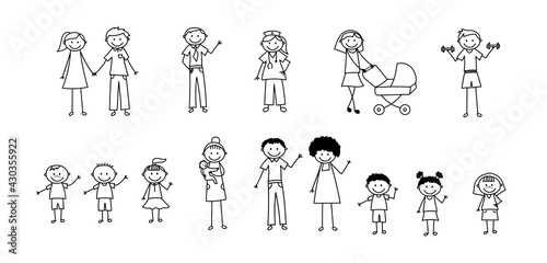 Stick people.