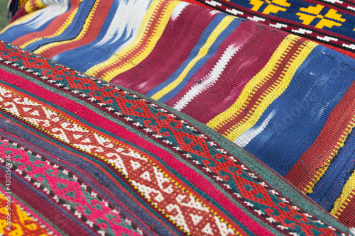 Handmade carpets with traditional Uzbek pattern