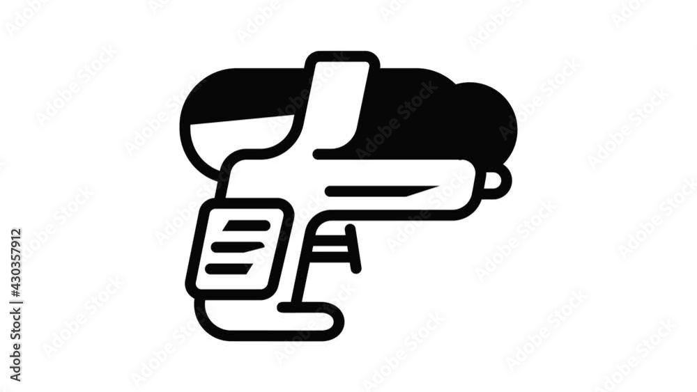 Squirt gun icon animation outline best object on white background Squirt gun icon animation outline best object on white background