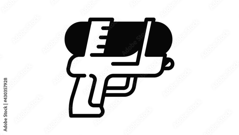 Water pistol icon animation outline best object on white background Water pistol icon animation outline best object on white background