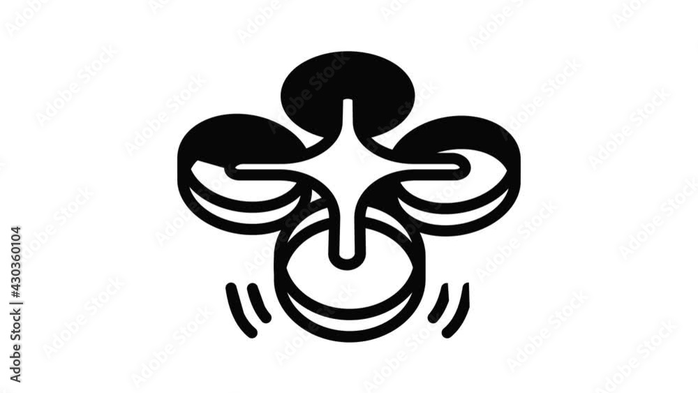 Quadcopter icon animation outline best object on white background Quadcopter icon animation outline best object on white background