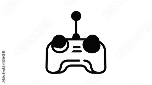 Remote control drone icon animation outline best object on white background