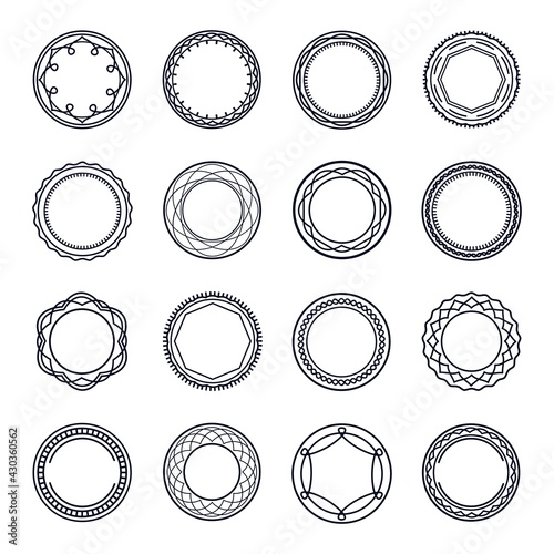 Line Circular Badge Logo Ornament