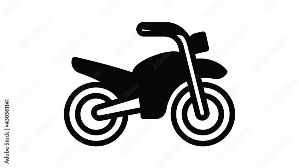 Retro moped icon animation outline best object on white background Retro moped icon animation outline best object on white background