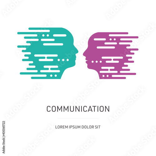 Communication concept with male and female head