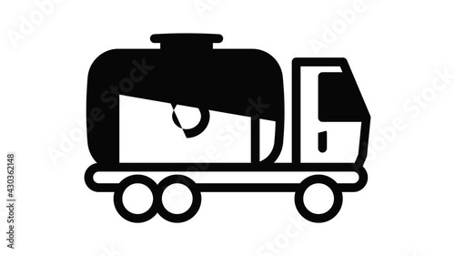 Oil tank truck icon animation outline best object on white background