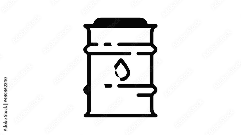 Oil barrel icon animation outline best object on white background Oil barrel icon animation outline best object on white background