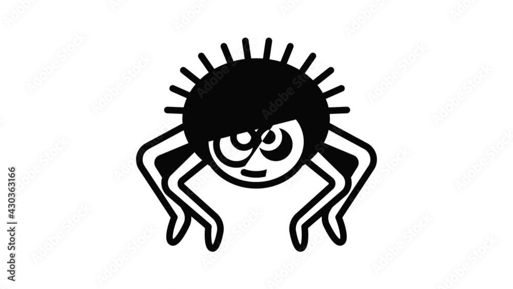 Cute spider icon animation outline best object on white background Cute spider icon animation outline best object on white background