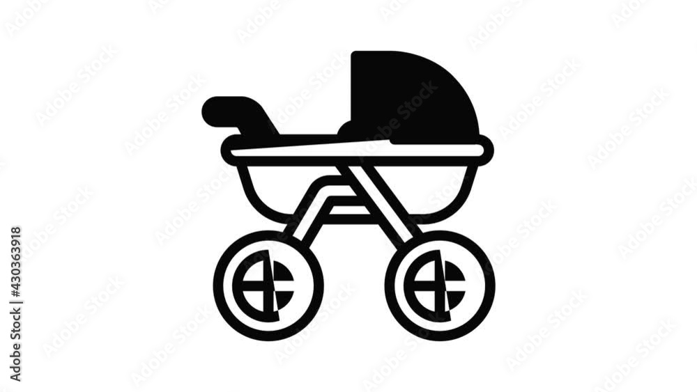 Carriage icon animation outline best object on white background