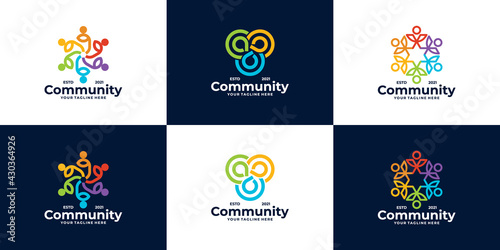 abstract logo People and community Logo Design for Teams or Groups