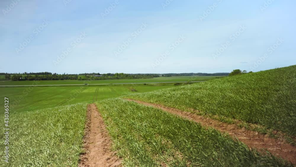 View from the hill on the spring landscape of Latvia View from the hill on the spring landscape of Latvia