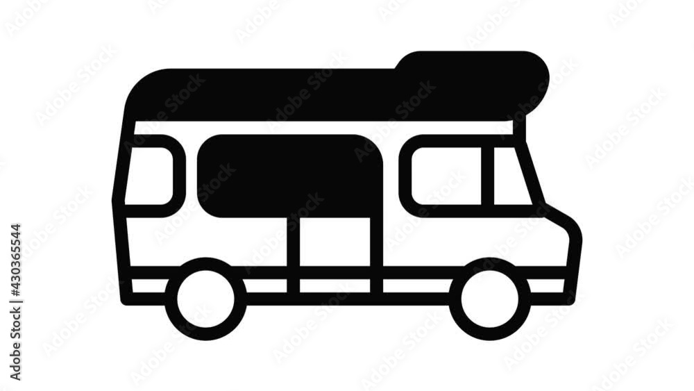 Car motorhome icon animation outline best object on white background Car motorhome icon animation outline best object on white background