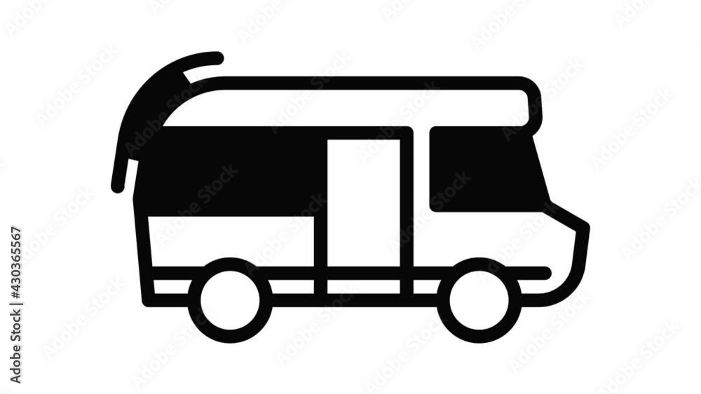 Rv motorhome icon animation outline best object on white background Rv motorhome icon animation outline best object on white background