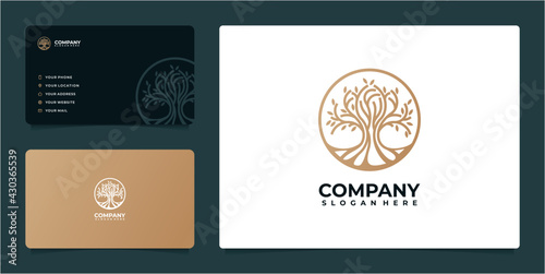 Tree logo idea in line art style