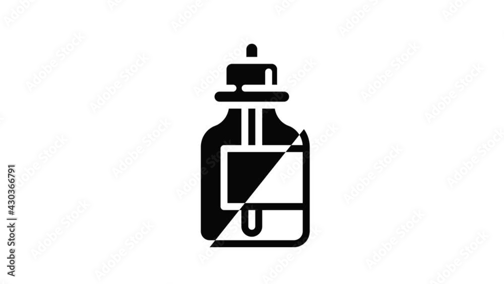 Toxic liquid e cigarette bottle icon animation outline best object on white background Toxic liquid e cigarette bottle icon animation outline best object on white background
