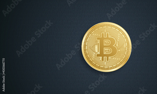 Cryptocurrency coin in digital background. Digital gold.