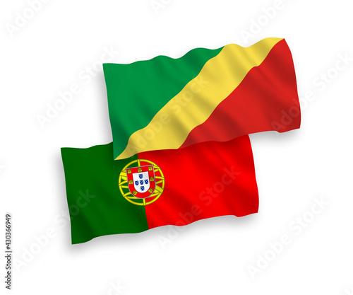 Flags of Portugal and Republic of the Congo on a white background
