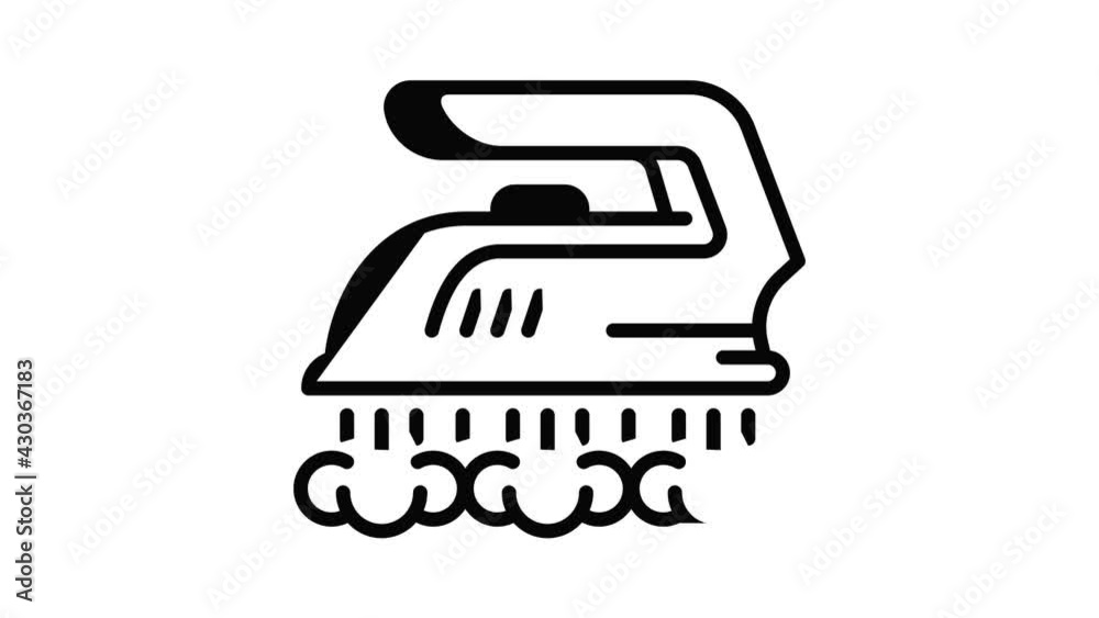 Modern iron icon animation outline best object on white background Modern iron icon animation outline best object on white background