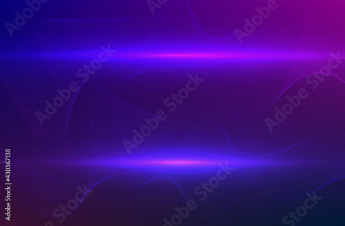 Wave many lines. Abstract wavy stripes on purple blue background. Creative line art colorful gradient. Vector illustration EPS 10. Design elements created using the Blend Tool for booklet layout, well
